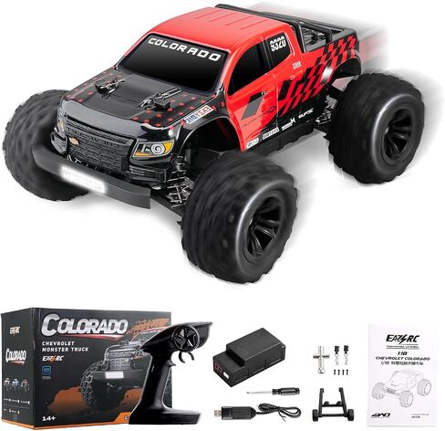 Brushless RC Truck, Super Fast RC Cars, 1/18 Chevrolet Colorado Hobby RC Trucks, 45km/h High Speed Remote Control Car with 2S Battery Rechargeable(42mph with 3S) for Adults, Blue in Saudi Arabia