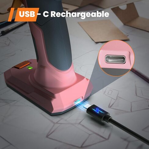 مسدس غراء لاسلكي طراز جديد 2024، مسدس غراء GoGonova 20s سريع التسخين ومضاد للتنقيط، مجموعة مسدس غراء ساخن قابل للشحن USB-C بقدرة 5 أمبير في الساعة مع 25 قطعة من أعواد غراء صغيرة، إيقاف تشغيل ذكي، وردي in Kuwait