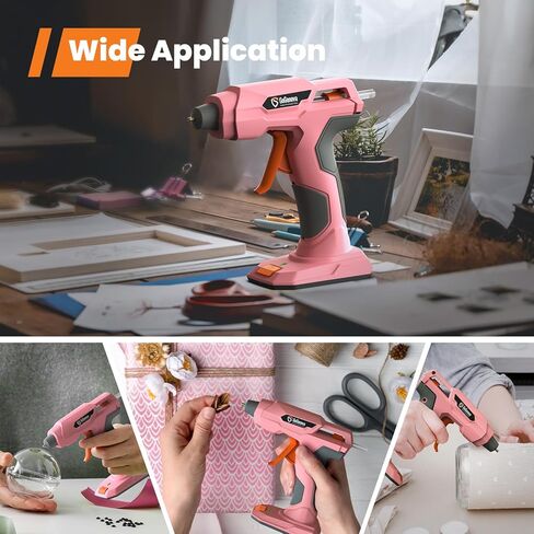 مسدس غراء لاسلكي طراز جديد 2024، مسدس غراء GoGonova 20s سريع التسخين ومضاد للتنقيط، مجموعة مسدس غراء ساخن قابل للشحن USB-C بقدرة 5 أمبير في الساعة مع 25 قطعة من أعواد غراء صغيرة، إيقاف تشغيل ذكي، وردي in Kuwait