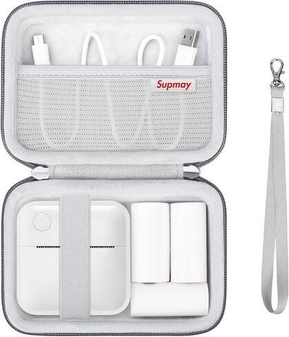 Hard Carrying Case for INVISEN/VFU/lopevi Label Maker Machine, Thermal Label Printer Bluetooth Label Maker Machine Storage Case with Mesh Pocket for Rolls Paper, USB Cabel, Grey in Kuwait