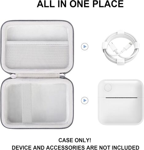Hard Carrying Case for INVISEN/VFU/lopevi Label Maker Machine, Thermal Label Printer Bluetooth Label Maker Machine Storage Case with Mesh Pocket for Rolls Paper, USB Cabel, Grey in Kuwait