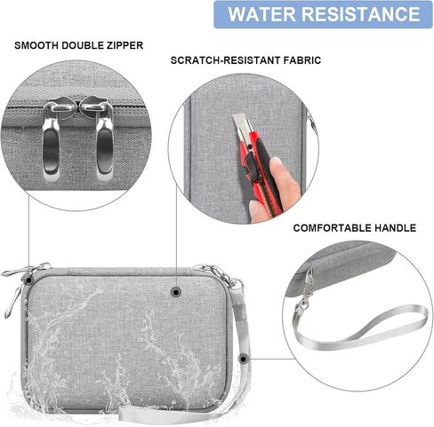 Hard Carrying Case for INVISEN/VFU/lopevi Label Maker Machine, Thermal Label Printer Bluetooth Label Maker Machine Storage Case with Mesh Pocket for Rolls Paper, USB Cabel, Grey in Kuwait