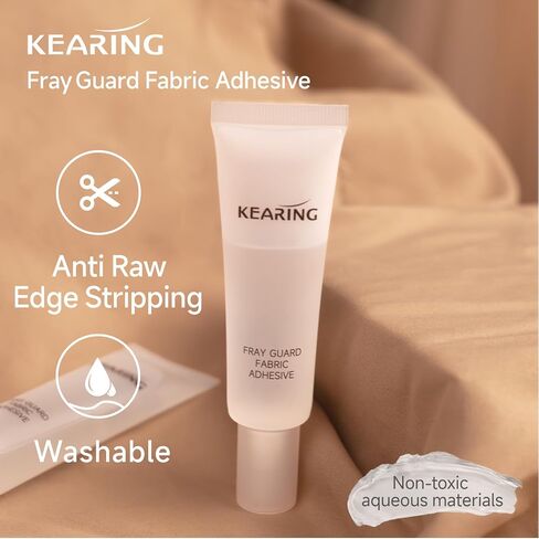 Fray Guard Fabric Adhesive, Clear Permanent Fabric Glue for Seam Sealing and Edge Protection, Suitable for All Fabrics, Quick-Dry, Waterproof, 0.85oz/25ml in Kuwait