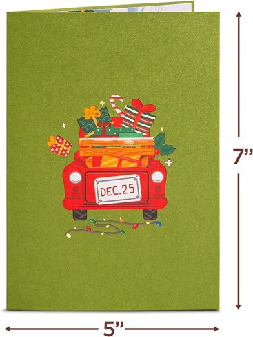 Paper Love 3D Pop Up Christmas Card, Christmas Car, Gift For Christmas or Holidays, 5" x 7" Cover - Includes Envelope and Removable Note Tag in Saudi Arabia
