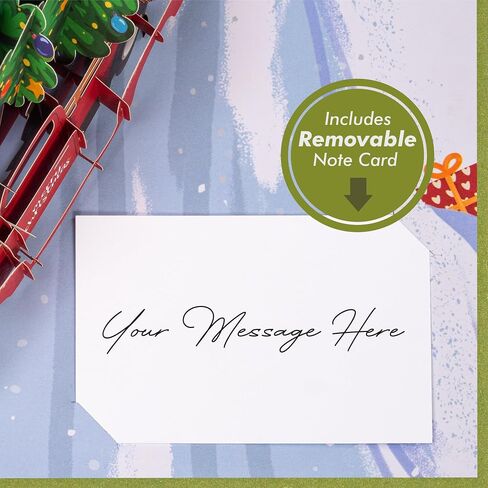 Paper Love 3D Pop Up Christmas Card, Christmas Car, Gift For Christmas or Holidays, 5" x 7" Cover - Includes Envelope and Removable Note Tag in Saudi Arabia