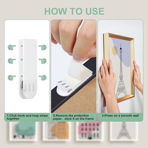 Picture Hanging Strips Heavy Duty, No Tools Adhesive Poster Strips for Frame Mounting Strips, Damage Free Frame Hangers for Classroom Walls, Renter Friendly, Apartment Essentials, White 64 PCS in Kuwait