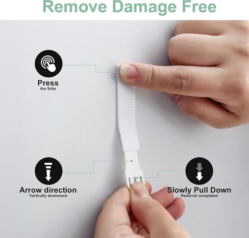 Picture Hanging Strips Heavy Duty, No Tools Adhesive Poster Strips for Frame Mounting Strips, Damage Free Frame Hangers for Classroom Walls, Renter Friendly, Apartment Essentials, White 64 PCS in Kuwait