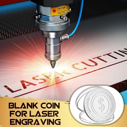 12 Pcs Blank Challenge Coin, Engraving Blanks Coins Threaded Edged 40 mm with Acrylic Protection Box Laser Engravable Pattern for DIY Crafts Commemorative Collection (Sliver) in Saudi Arabia