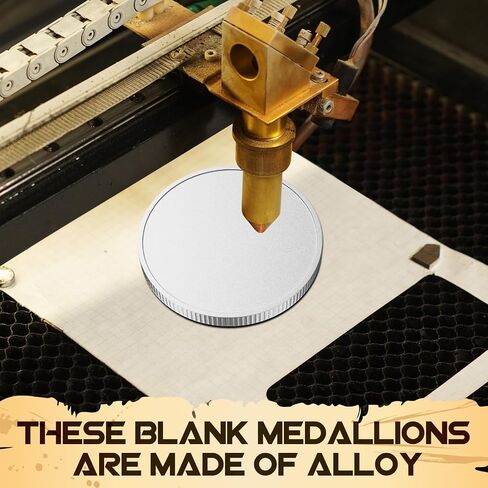 12 Pcs Blank Challenge Coin, Engraving Blanks Coins Threaded Edged 40 mm with Acrylic Protection Box Laser Engravable Pattern for DIY Crafts Commemorative Collection (Sliver) in Saudi Arabia