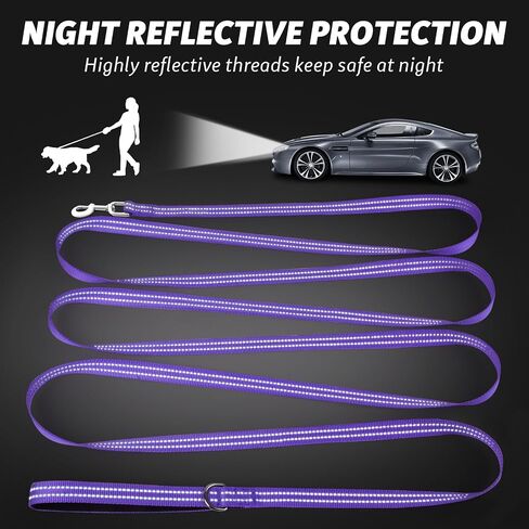 Long Dog Leash XiaZ Training Leashes 10/15/20/30/50/100ft Long Lead for Dogs 10ft Training Leash for Outside Black 10 Foot Nylon Padded Handle Reflective Hiking Yard in Saudi Arabia