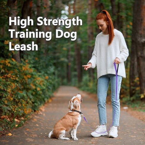 Long Dog Leash XiaZ Training Leashes 10/15/20/30/50/100ft Long Lead for Dogs 10ft Training Leash for Outside Black 10 Foot Nylon Padded Handle Reflective Hiking Yard in Saudi Arabia