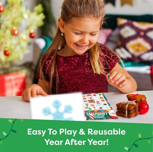 Christmas Bingo Game for Kids, Adults & Large Groups - 30 Players - Fun & Exciting Christmas Games for Family Party, Classroom Party - Reusable Christmas Bingo for Kids Christmas Party Games for Kids in Saudi Arabia