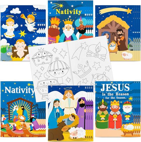 Dvbonike 24Pcs Merry Christmas Gingerbread House Coloring Books for Kids Bulk Winter DIY Art Drawing Birthday Party Favors Goodie Bags Stuffers Xmas Holiday Gifts Home Classroom Activity Supplies in Saudi Arabia
