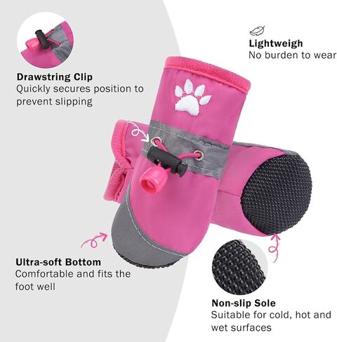 أحذية الكلب SCENEREAL للرصيف الساخن، واقيات مخالب للكلاب المتوسطة الصغيرة، أحذية مطر للكلاب عاكسة للصيف، أحذية للكلاب ناعمة مقاومة للماء للمشي في الهواء الطلق والأرضيات الصلبة الداخلية، وردي مقاس 5 in Kuwait