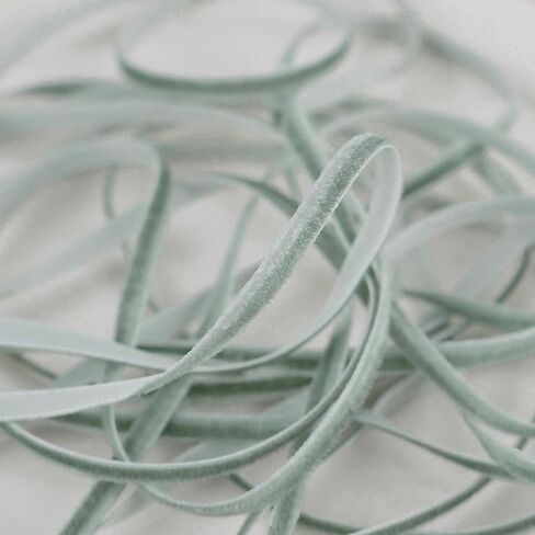 HUIHUANG Dusty Blue Velvet Ribbon 1/8 inch x 50 Yards Thin Velvet Ribbon Single Face Vintage Blue Velvet Ribbon for Gift Wrapping, Christmas Ornaments, Wedding Invitations, DIY Crafts, Tags in Kuwait