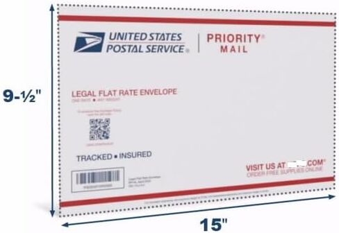 Two (2) Priority Mail Forever Prepaid Flat Rate (Flat Rate Envelope) in Saudi Arabia