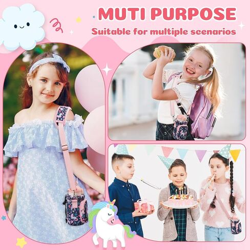 Water Bottle Carrier Bag with Strap for Kids - Boho Rainbow Water Bottle Bag Holder with Padded Strap Pocket 10/12/14/16/18Oz Neoprene Insulated Bottle Bag for Boys Girls School Walking Hiking Camping in Saudi Arabia