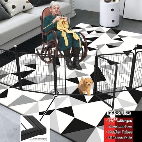 Dog Playpen Outdoor for Medium/Large Dogs 36'' High, Heavy Duty Dog Playpen with Rustproof and Sturdy Stakes, 3ft Dog Fence for RV Camping(12 Panels) in Saudi Arabia