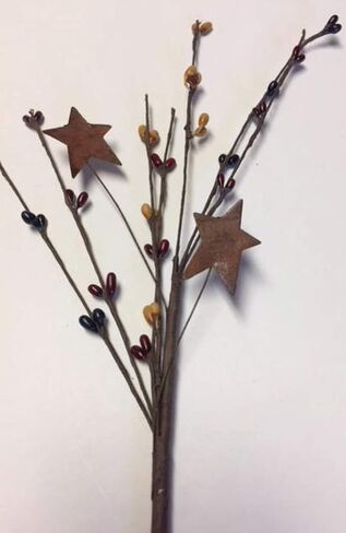 4 PC Set | Colonial Americana Pip Berry Picks with Rusty Stars | 12 inch in Kuwait
