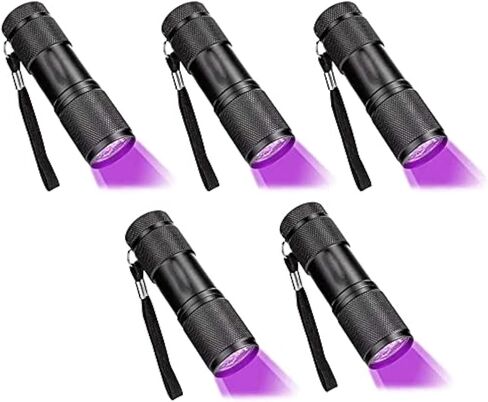 UV LED Flashlight Black Light UV Lights 9 LED Ultraviolet Blacklight Flashlights Pets Urine and Stains Detector on Clothes Carpet Rugs (2 Pack) in Saudi Arabia