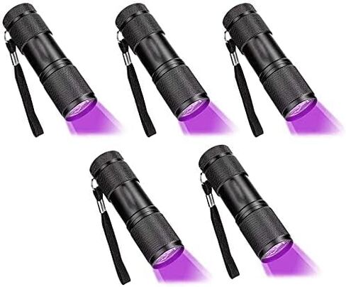 UV LED Flashlight Black Light UV Lights 9 LED Ultraviolet Blacklight Flashlights Pets Urine and Stains Detector on Clothes Carpet Rugs (2 Pack) in Saudi Arabia