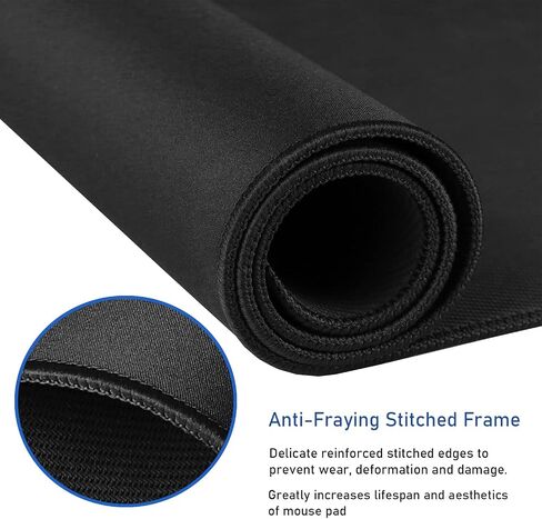 Mouse Pad, Large Gaming Mouse Pad with Double Stitched Edges, 14.9 x 11.7 inches Premium-Textured & Waterproof Mousepad, Nonslip Natural Rubber Base Mouse pad for Laptop,Computer, Office, Black in Kuwait