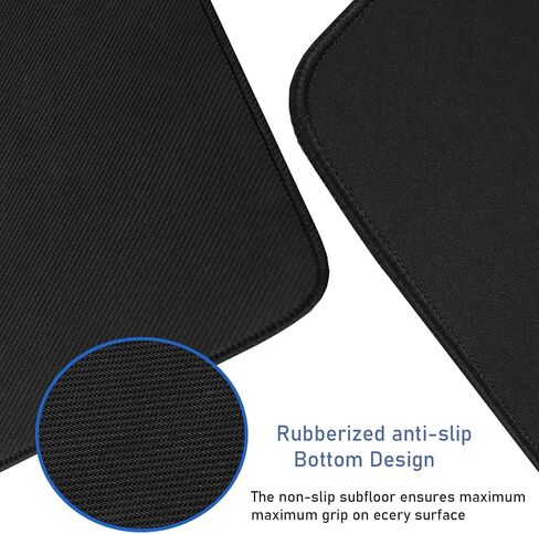 Mouse Pad, Large Gaming Mouse Pad with Double Stitched Edges, 14.9 x 11.7 inches Premium-Textured & Waterproof Mousepad, Nonslip Natural Rubber Base Mouse pad for Laptop,Computer, Office, Black in Kuwait