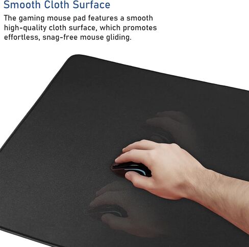 Mouse Pad, Large Gaming Mouse Pad with Double Stitched Edges, 14.9 x 11.7 inches Premium-Textured & Waterproof Mousepad, Nonslip Natural Rubber Base Mouse pad for Laptop,Computer, Office, Black in Kuwait