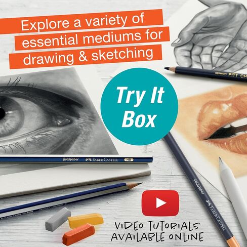 Faber-Castell Creativity for Kids Try It Box Monochrome Art Set, 27 Count in Saudi Arabia