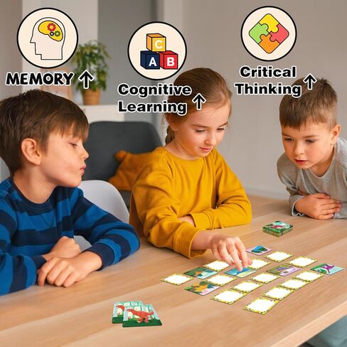 zheyistep 100 PCS Christmas Matching Game for Kids Toddlers Merry Christmas Memory Game, Winter Match Game Concentration Card Game for Boys Girls Preschool Learning Activities in Kuwait