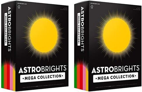 مجموعة Astrobrights Mega، بطاقات ملونة، تشكيلة 5 ألوان "رجعية"، 320 ورقة، 65 رطل/176 جرامًا للمتر المربع، 8.5 بوصة × 11 بوصة (91688) in Kuwait