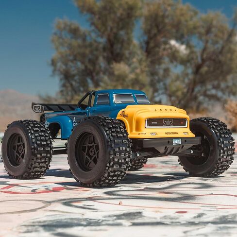 شاحنة ARRMA RC 1/8 سيئة السمعة 4X4 6S BLX BRUSHLESS V6 Stunt Truck RTR (البطارية والشاحن غير متضمنة)، (أسود)، ARA8611V6T1 in Saudi Arabia