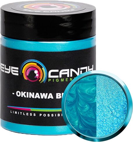 صبغة مسحوق الميكا الزرقاء الفاخرة من آي كاندي (25 جرام) | إضافات الفنون والحرف اليدوية متعددة الأغراض | صب الأكريليك، الأعمال الخشبية، الإيبوكسي، الراتنج، قنابل الحمام، الطلاء، الصابون، طلاء الأظافر (أزرق أوكيناوا) in Kuwait