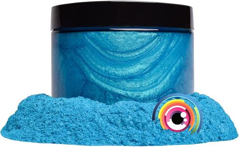 صبغة مسحوق الميكا الزرقاء الفاخرة من آي كاندي (25 جرام) | إضافات الفنون والحرف اليدوية متعددة الأغراض | صب الأكريليك، الأعمال الخشبية، الإيبوكسي، الراتنج، قنابل الحمام، الطلاء، الصابون، طلاء الأظافر (أزرق أوكيناوا) in Kuwait