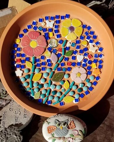 1.1 LB Random Ceramic Mosaic Tiles for DIY Crafts, 3 Size Flowers Mosaic Pieces for Artwork, Photo Frames, Cups, Flower Pots, Fish Tank, Vases, Make Stepping Stones (Porcelain Mosaic A) in Kuwait