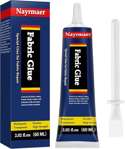 Fabric Glue, Permanent Clear Washable Clothing Glue for All Fabrics, Cotton, Flannel, Denim, Leather, Polyester, Doll Repair, 24 Hours Dry and Waterproof in Kuwait