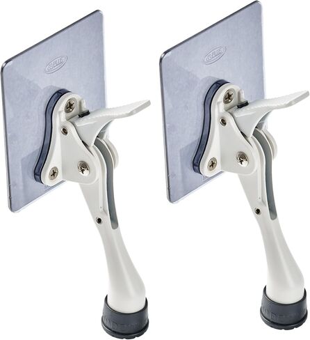 HOME&I Adhesive Kick Down Door Stopper,No Drilling Large Self Adhesive Plate,Height-Adjustable Rubber Foot (Black, 4 inch x 1 Pack) in Saudi Arabia