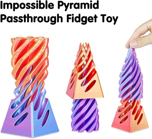 2-Pack Impossible Pyramid Fidget Toys Mini 3D Printed Spiral Cone for Stress Relief Creative Gift for Kids and Adults Perfect for Christmas Birthday in Saudi Arabia