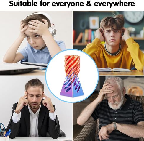 2-Pack Impossible Pyramid Fidget Toys Mini 3D Printed Spiral Cone for Stress Relief Creative Gift for Kids and Adults Perfect for Christmas Birthday in Saudi Arabia