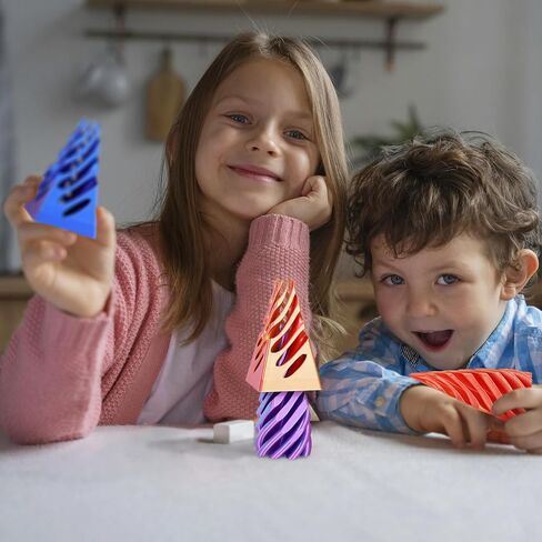2-Pack Impossible Pyramid Fidget Toys Mini 3D Printed Spiral Cone for Stress Relief Creative Gift for Kids and Adults Perfect for Christmas Birthday in Saudi Arabia