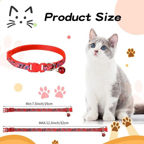 24 Pcs Puppy Collars for Litter Cat Collar with Bells Soft Nylon Whelping Puppy Collars Adjustable Reflective Cat Collar for Newborn Pets Dogs, Assorted Colors (Cute Pattern) in Saudi Arabia