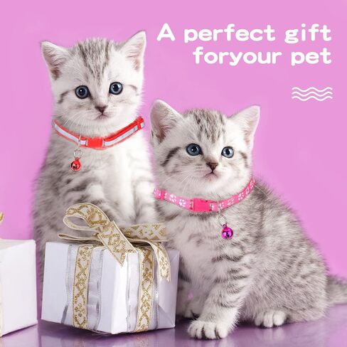 24 Pcs Puppy Collars for Litter Cat Collar with Bells Soft Nylon Whelping Puppy Collars Adjustable Reflective Cat Collar for Newborn Pets Dogs, Assorted Colors (Cute Pattern) in Saudi Arabia