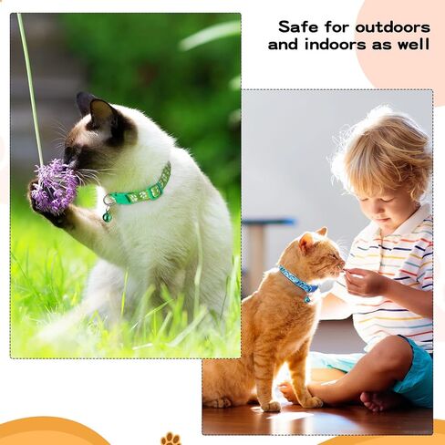 24 Pcs Puppy Collars for Litter Cat Collar with Bells Soft Nylon Whelping Puppy Collars Adjustable Reflective Cat Collar for Newborn Pets Dogs, Assorted Colors (Cute Pattern) in Saudi Arabia