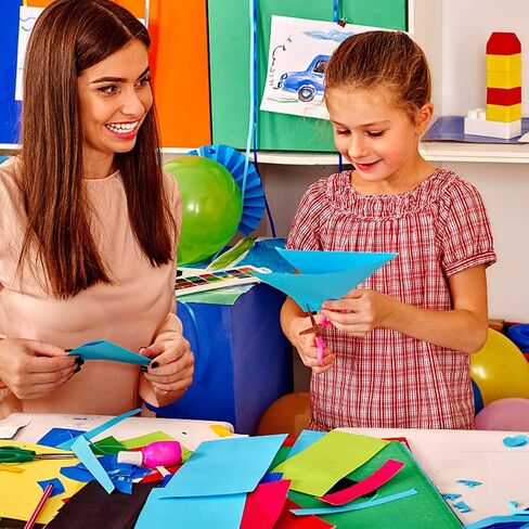 3 otters 200 Sheets Colored Card Stock, 180 GSM 10 Colors Construction Paper for Scrapbook, School Office Supplies in Kuwait