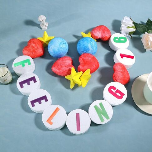 Pllieay 36Pcs Craft Foam Circles with Stickers, Elastic String and Needle, 3 Inch Foam Circles for Friendship Bracelet, Birthday Party, Christmas Decoration in Saudi Arabia