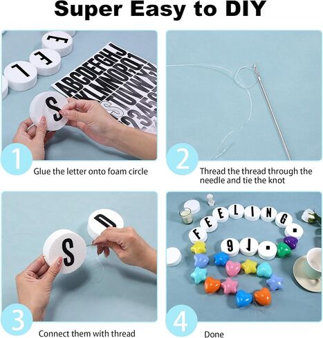 Pllieay 36Pcs Craft Foam Circles with Stickers, Elastic String and Needle, 3 Inch Foam Circles for Friendship Bracelet, Birthday Party, Christmas Decoration in Saudi Arabia