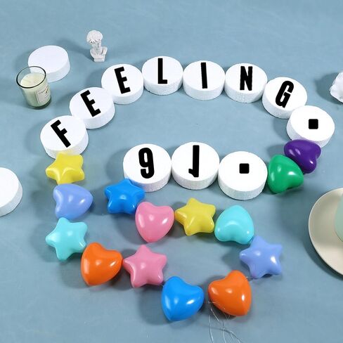 Pllieay 36Pcs Craft Foam Circles with Stickers, Elastic String and Needle, 3 Inch Foam Circles for Friendship Bracelet, Birthday Party, Christmas Decoration in Saudi Arabia