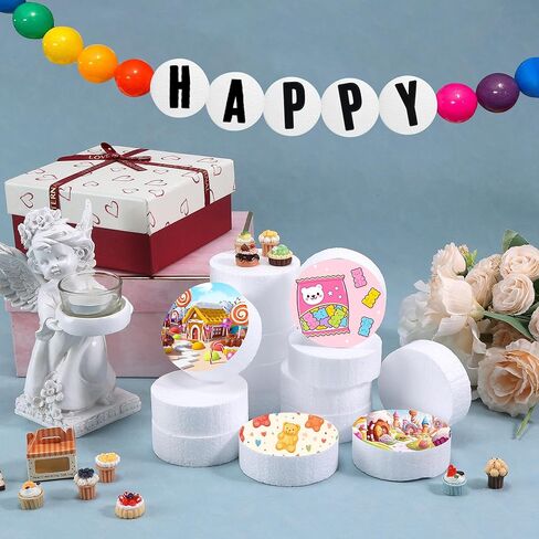 Pllieay 36Pcs Craft Foam Circles with Stickers, Elastic String and Needle, 3 Inch Foam Circles for Friendship Bracelet, Birthday Party, Christmas Decoration in Saudi Arabia