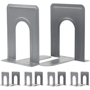 Book Ends, Bookends for Shelves, Book Ends to Hold Books for Heavy Books, Metal Bookends Office Nonskid, Heavy Duty Book Ends Black 6.69 x 4.9 x 4.3in, 5 Pair/10 Piece