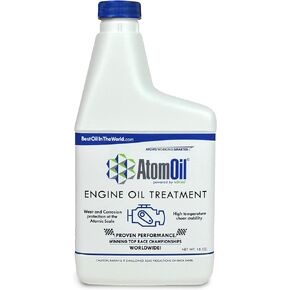 AtomOil Oil Additive for Car Engine and Protection | Nano Technology Motor High Mileage Treatment | Atomic Scale Protective Oil Treatment, 16 Oz. Bottle